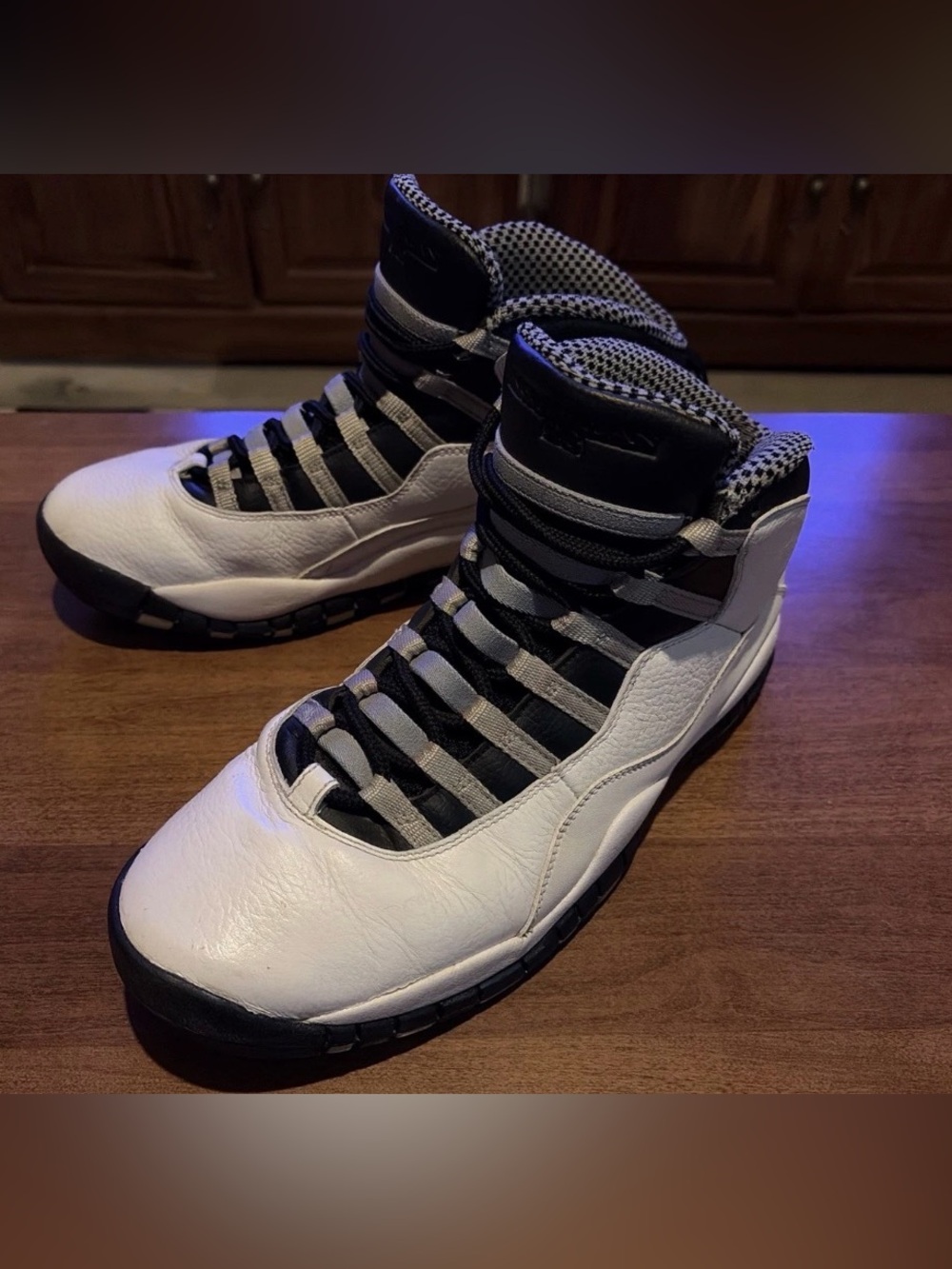 Air Jordan 10 Retro 310805-103 Men 11 Basketball Shoes White Black Sneakers